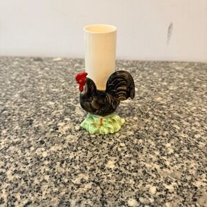 The Haldon Group Vintage 1986 Rooster Bud Vase Unisex OS Black Ceramic